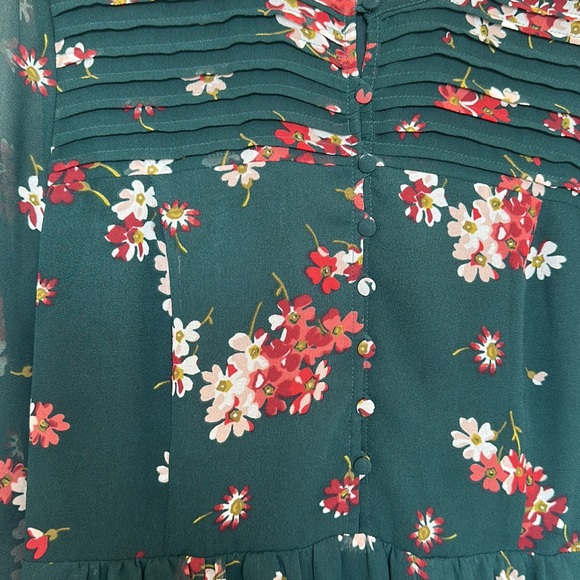 Madewell green floral midi dress - Picture 3 of 4